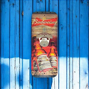 Abridor de Garrafa de Parede Quadrado Budweiser