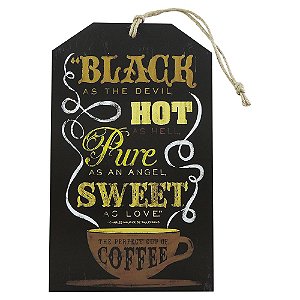 Decorativo de Madeira Tag Parede Black Hot Cafe