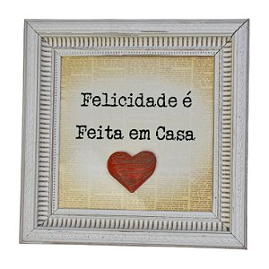 Quadro Azulejo 20x20 Felicidade em Cerâmica