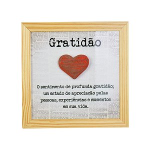 Quadro Azulejo 20x20 Gratidão em Cerâmica