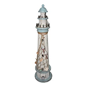 Farol Boias e Conchas em Madeira 80cm