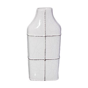 Vaso Branco Quadros Branco em Cerâmica