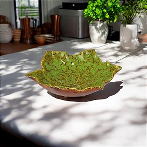 Enfeite Flor Verde em Cerâmica