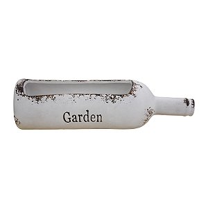 Vaso Garrafa Garden Branco em Cerâmica