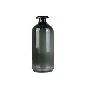 Vaso Garrafa G Fumê Preto em Vidro