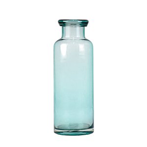 Vaso Garrafa Fumê Azul em Vidro