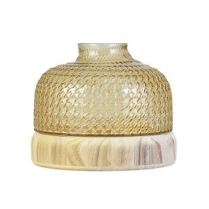 Vaso Wood Amarelo P em Vidro