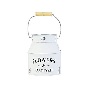 Vaso Leiteira Flowers com Alça em Metal