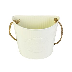 Vaso Creme Flowers e Garden em Metal