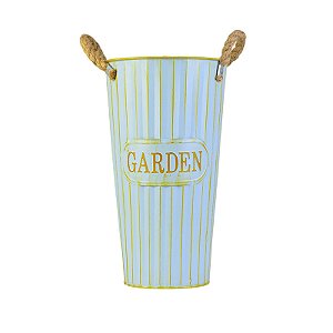 Vaso Garden Azul G em Metal