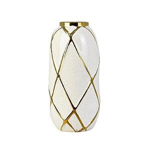 Vaso Gold Losango P em Cerâmica