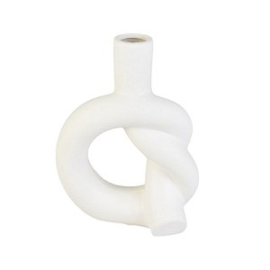 Vaso Branco Amarrado em Cerâmica