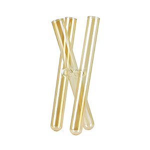 Vaso Tubos Dourado em Vidro