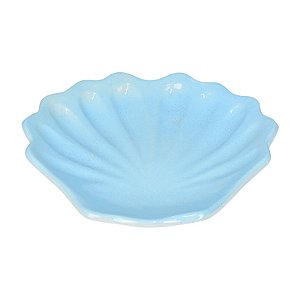 Enfeite Concha G Azul em Cerâmica