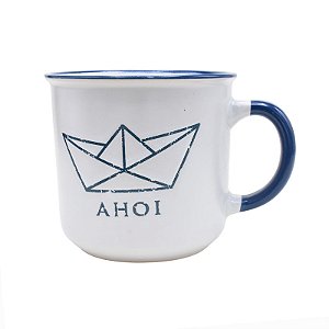 Caneca Branca Barco Ahoi