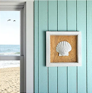 Quadro Concha Branca de Resina