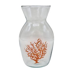 Vaso De Vidro Coral Vermelho