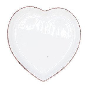 Prato De Ceramica Coração M Branca