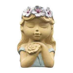 Vaso De Flores Menina Cora De Flores Rosa
