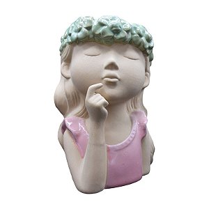 Vaso De Flores Menina Cora De Flores Rosa