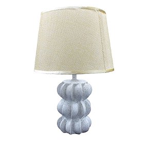 Abajur De Ceramica Relevo De Concha Branco