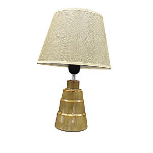 Abajur De Ceramica Quatro Camadas Dourado