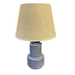 Abajur De Ceramica Duas Camadas Azul Efeito Pedra
