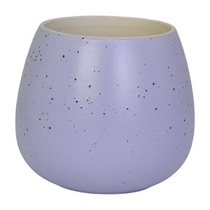 Vaso Em Ceramica Roxa Com Textura De Bolinhas
