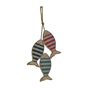 Enfeite Trio De Peixes Listrados Coloridos