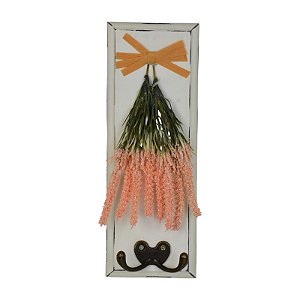 Cabideiro Laço Laranja Flor Rosa Claro