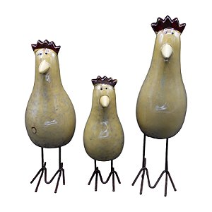 Kit 3Pçs Galinhas Marrom