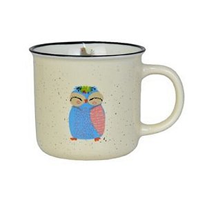 Caneca De Coruja Azul Asa Rosa