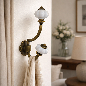 Puxador Liga De Zinco + Gancho Branco