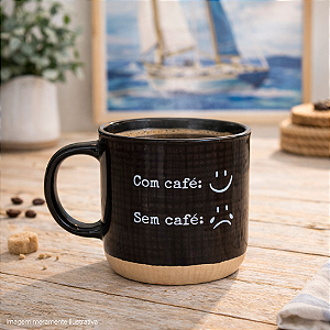 Caneca Preta Com Café/Sem Café
