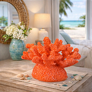 Enfeite Coral Em Resina 19X15 Vermelho