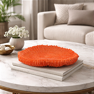 Enfeite Coral Redondo De Parede Vermelho