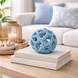 Bola De Coral Em Resina Azul