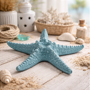 Estrela Do Mar Branco Braço Fino Azul