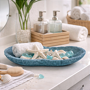 Porta Objeto De Coral Azul