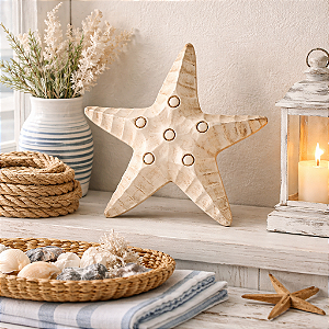 Enfeite Estrela De Mesa Branco