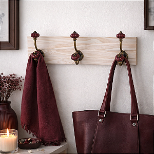 Cabideiro Ganchos Bordô