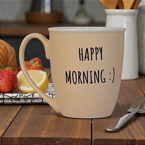 Caneca Rosa Happy Morning