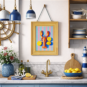 Quadro Lagosta E Limoes