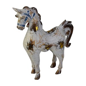 Enfeite Cavalo Com Gliter Branco