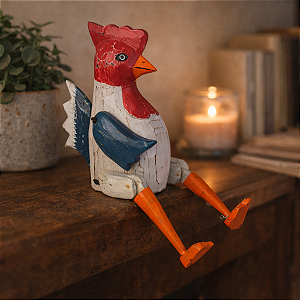 Galo Branco E Azul Articulado P