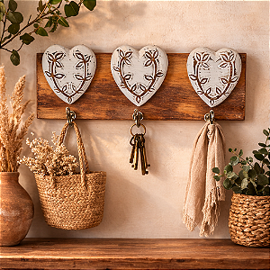Cabideiro Coração Branco