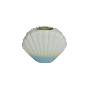 VASO CONCHA PEROLA AZUL E BRANCO