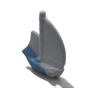 ENFEITE BARCO VELEIRO AZUL E BRANCO