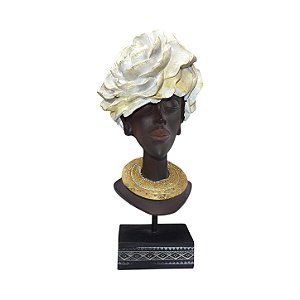 Escultura Decorativa Mulher com Flor