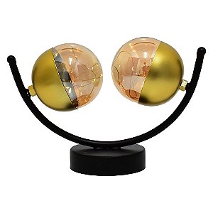 Luminária Ball LED dourado e preto